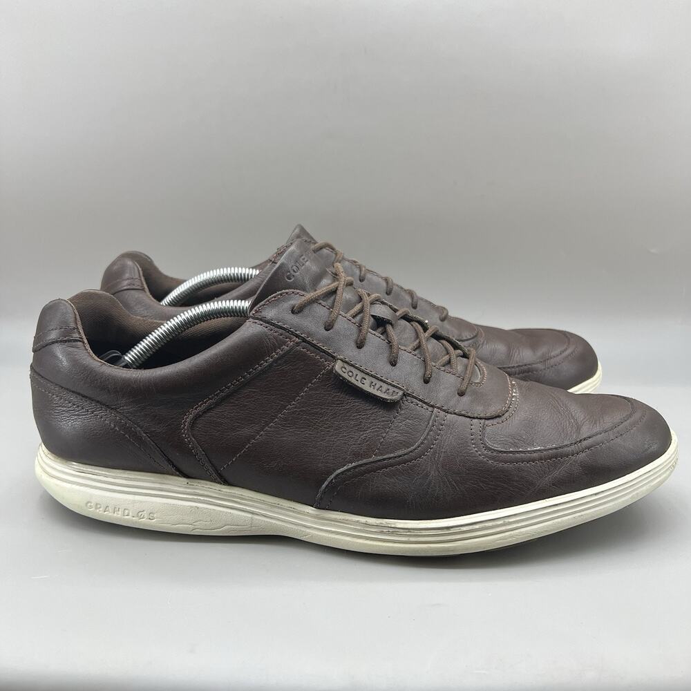 Cole Haan Grand.OS Sneakers Men Size 13 M‎ Brown Leather Lace Up Comfort Shoes